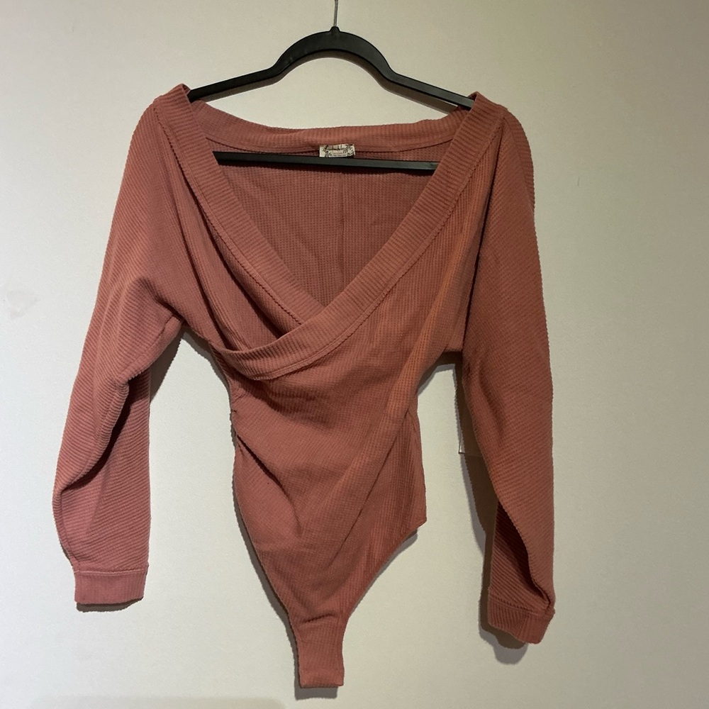 Free People Intimately Women's Rust Wrap Top Bodysuit